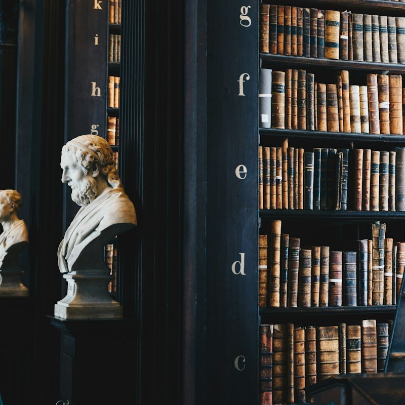 Shelf of law books in a law firm office
