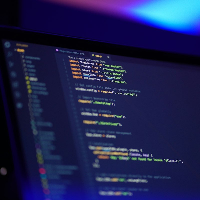 Laptop screen showing software code